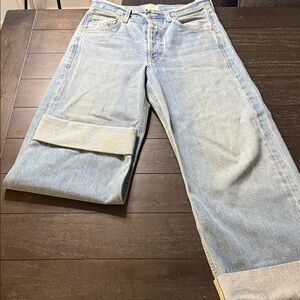 Ayla Baggy high-rise wide-leg organic jeans